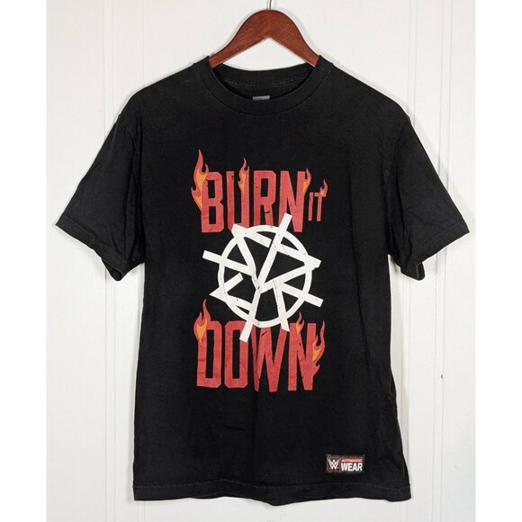 WWE Seth Rollins Mens Medium Burn It Down Raw Smackdown T-Shirt Wrestling Tee - Picture 1 of 3